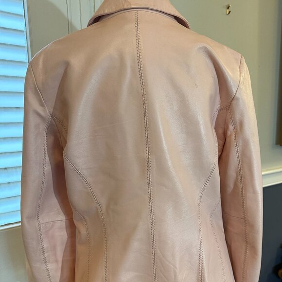 Pink Leather Siena Studio Jacket Size 10 - Picture 4 of 7